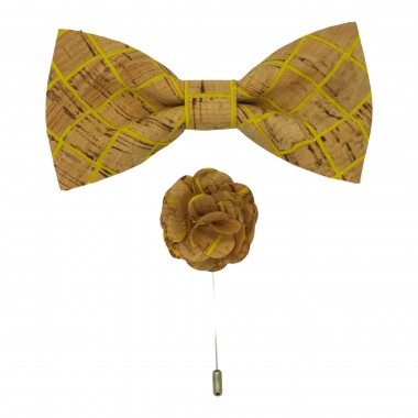 Ensemble en Liège Noeud papillon et Broche assortie....