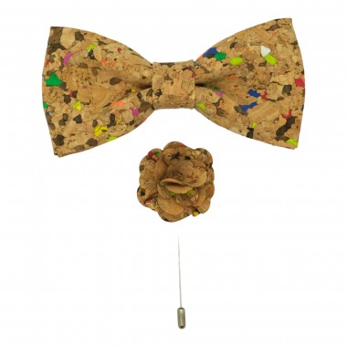 Ensemble en Liège Noeud papillon et Broche assortie....