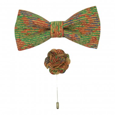 Ensemble en Liège Noeud papillon et Broche assortie....