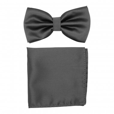 Ensemble Noeud papillon et Pochette assortie, gris...