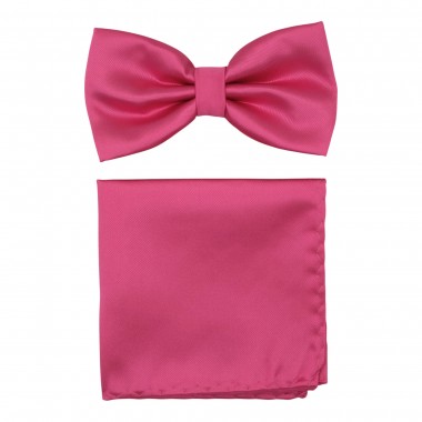 Ensemble Noeud papillon et Pochette assortie, rose...