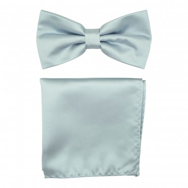 Ensemble Noeud papillon et Pochette assortie, gris clair...