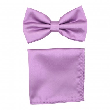 Ensemble Noeud papillon et Pochette assortie, violet lila...