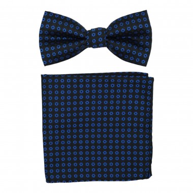 Ensemble Nœud papillon et Pochette assortie. Noir à...