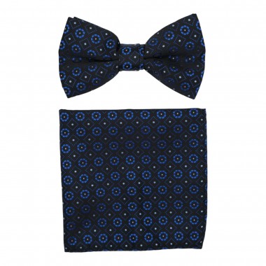 Ensemble Nœud papillon et Pochette assortie. Noir à...