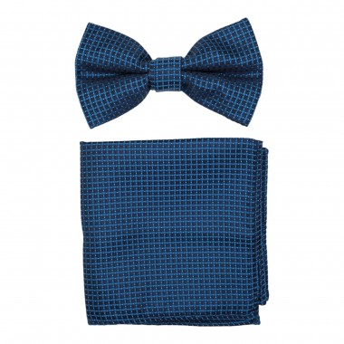 Ensemble Nœud papillon et Pochette assortie. Bleu vert à...