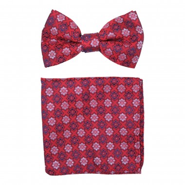 Ensemble Nœud papillon et Pochette assortie. Bordeaux à...