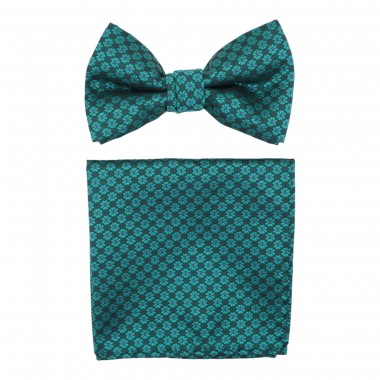 Ensemble Nœud papillon et Pochette assortie. Vert à...