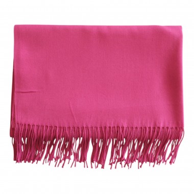 Echarpe unisexe en Laine (20%). Fuchsia uni