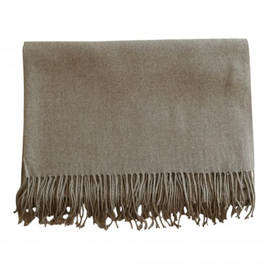 Echarpe unisexe en Laine (30%). Marron taupe uni