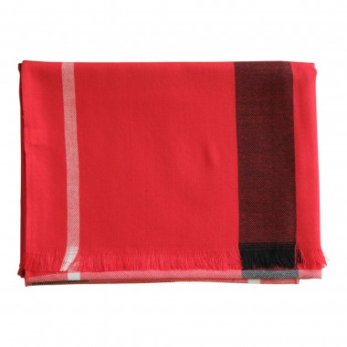Echarpe à carreaux style Tartan. Rouge