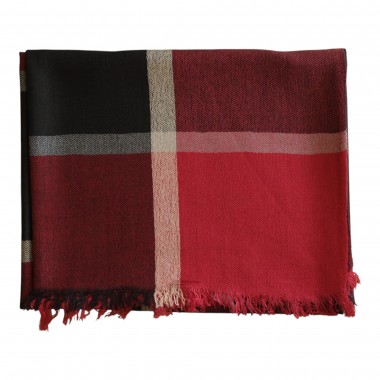 Echarpe à carreaux style Tartan. Bordeaux