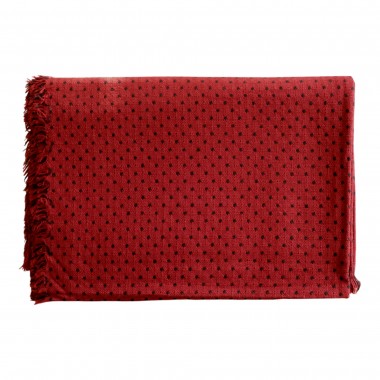 Echarpe Bordeaux à pois noir