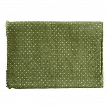 Echarpe Verte kaki à pois beige
