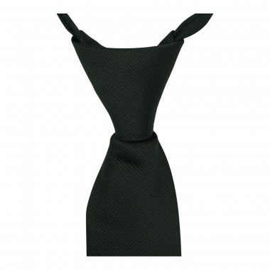 Cravate Enfant Noir slim uni. Pomme Carré. 6/8 ans