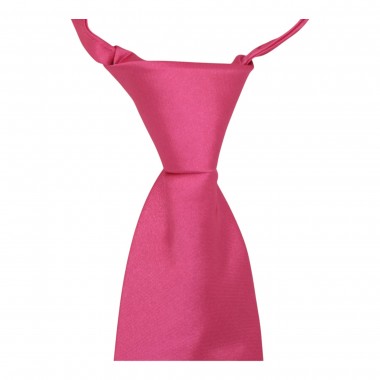 Cravate Enfant Fuchsia uni. Pomme Carré. 6/8 ans
