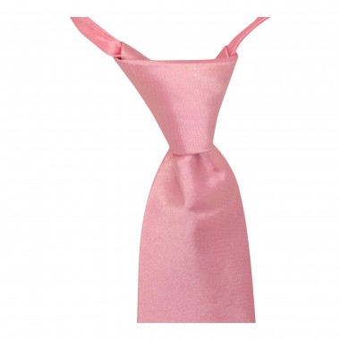 Cravate Enfant Rose uni. Pomme Carré. 14/16 ans