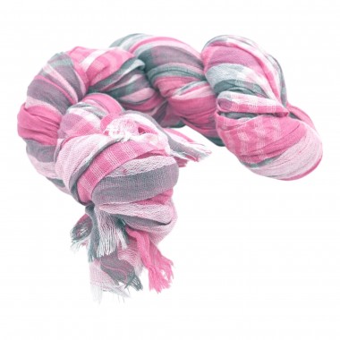 Chèche à carreaux unisexe. Rose