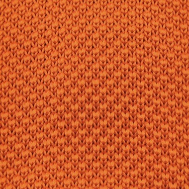 Cravate tricot pour homme. Orange uni. Slim et bout carré. 2