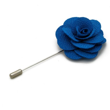 Broche Bleue Canard pour boutonnière de costume homme.