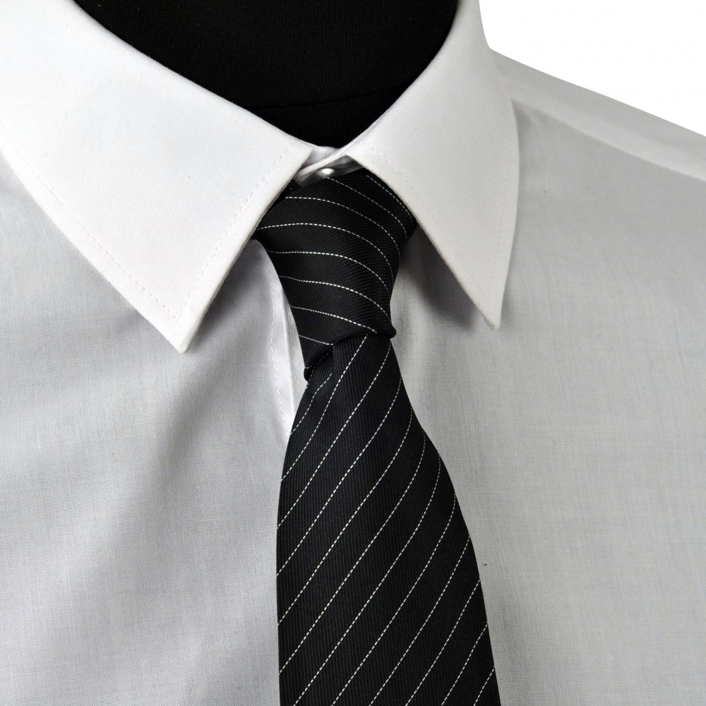 Cravate Enfant Noire à rayures blanches