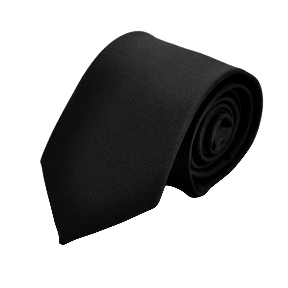 Cravate Attora. Noir uni. Classique