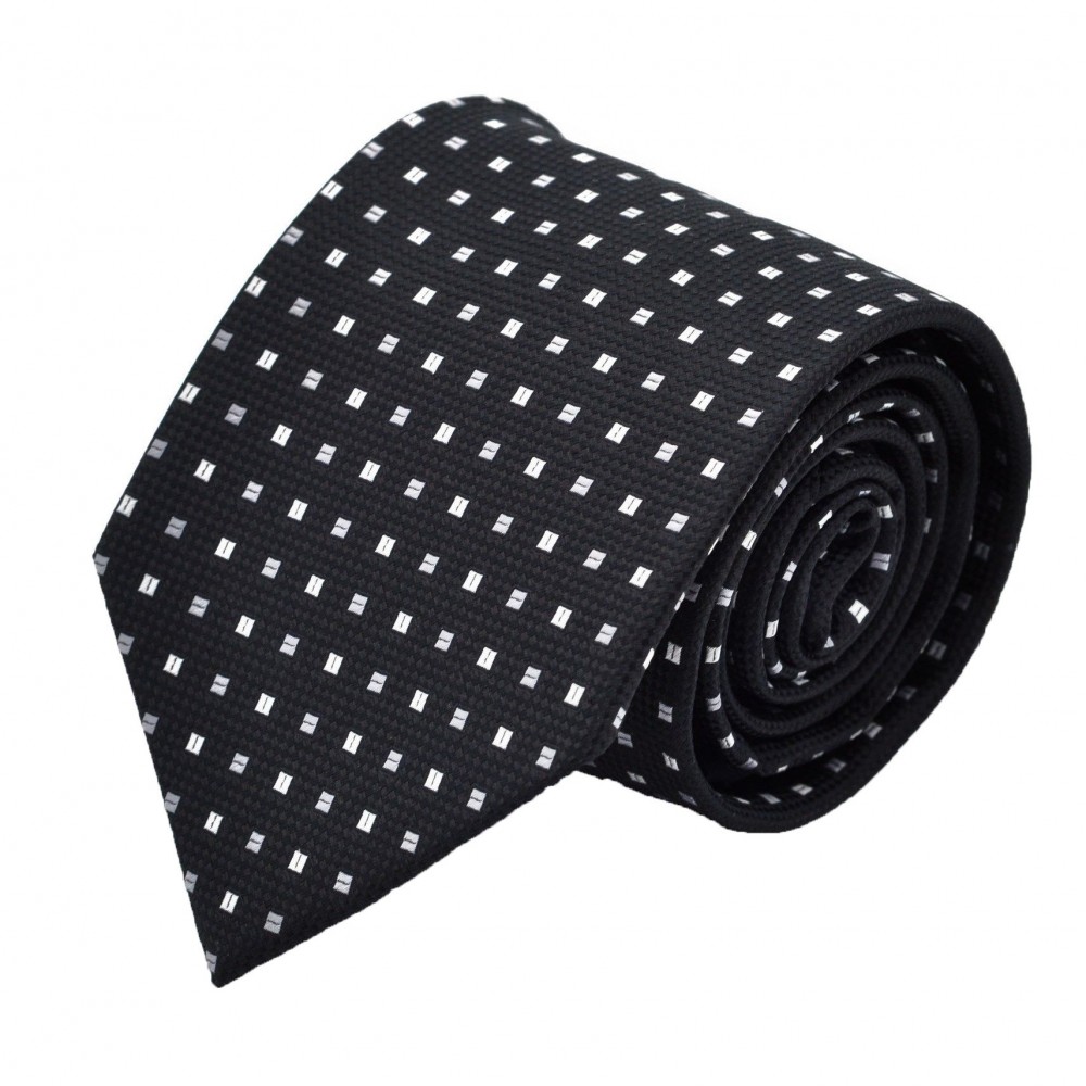 Cravate Homme Attora. Noir à motifs carrés.