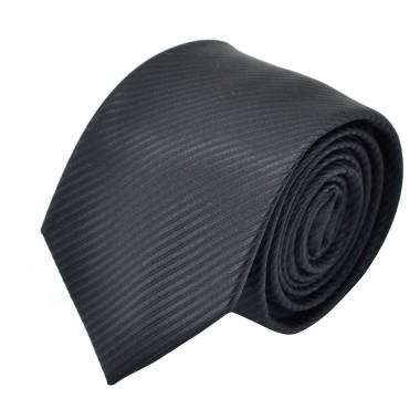 Cravate Homme Classique. Noir à fines rayures.
