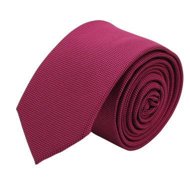 Cravate Slim Homme. Très fin quadrillage Fuchsia