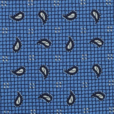 Cravate Slim Homme. Bleu à petits motifs Paisley 2