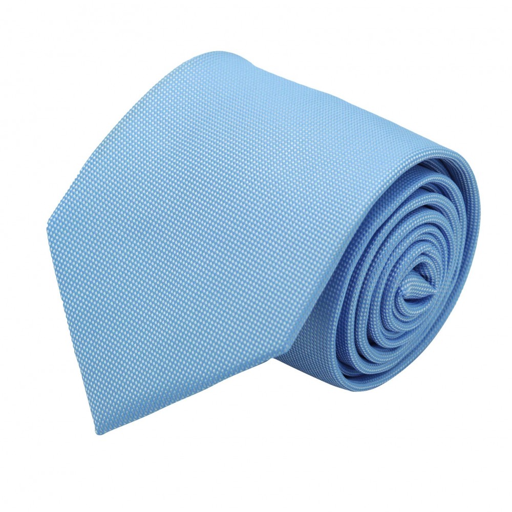 Cravate Classique Homme. Très fin quadrillage Bleu Ciel