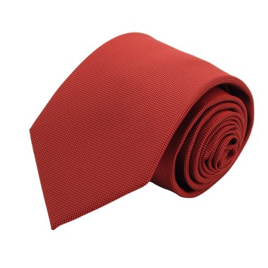 Cravate Classique Homme. Très fin quadrillage Rouge