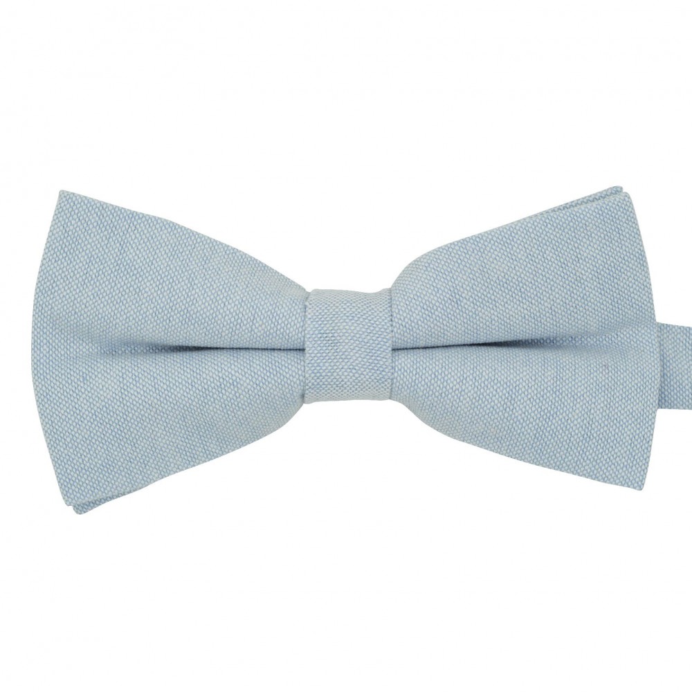 Noeud papillon pastel uni Bleu ciel. En Coton