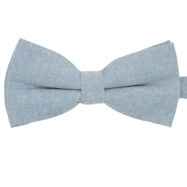 Noeud papillon pastel uni Bleu gris. En Coton