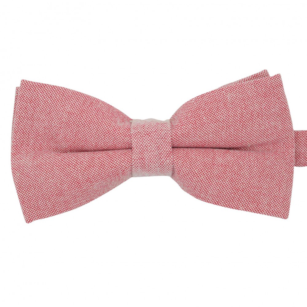 Noeud papillon pastel uni Rouge. En Coton