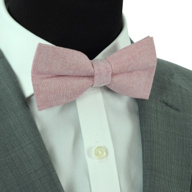 Noeud papillon pastel uni Rouge. En Coton 2
