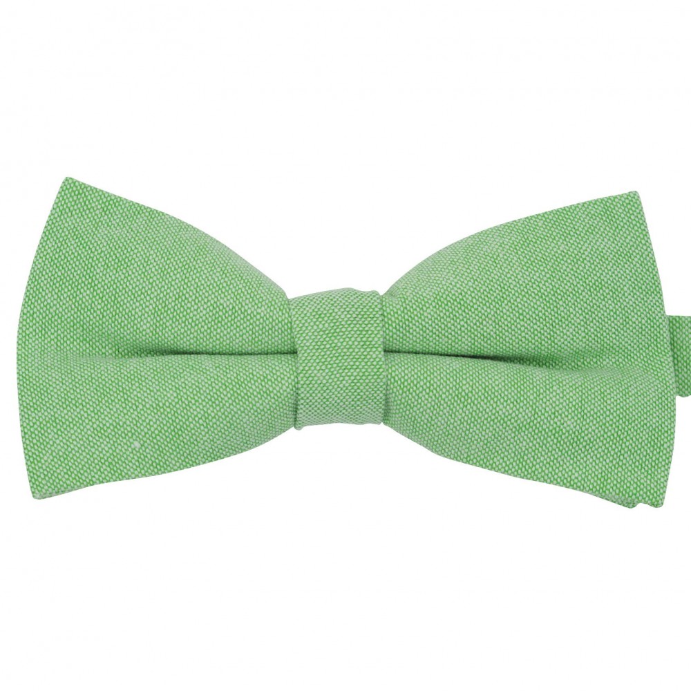 Noeud papillon pastel uni Vert. En Coton