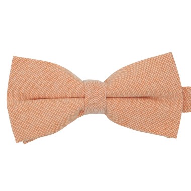 Noeud papillon pastel uni Orange. En Coton