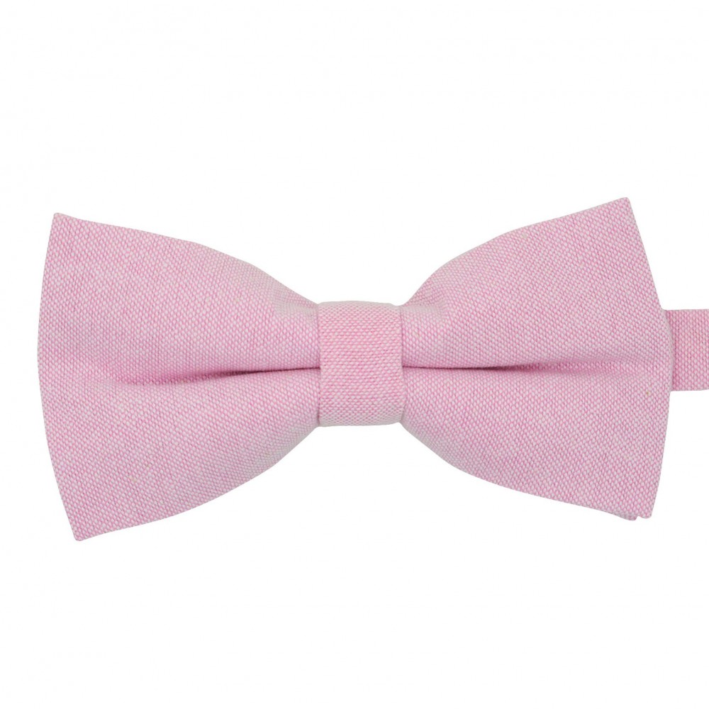 Noeud papillon pastel uni Rose. En Coton