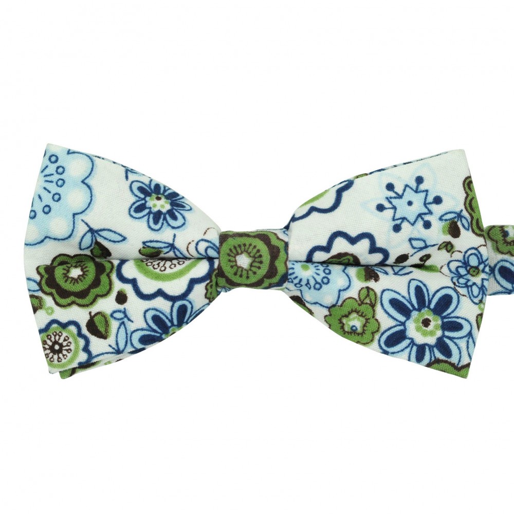 Noeud papillon 'Liberty' Bleu grandes fleurs