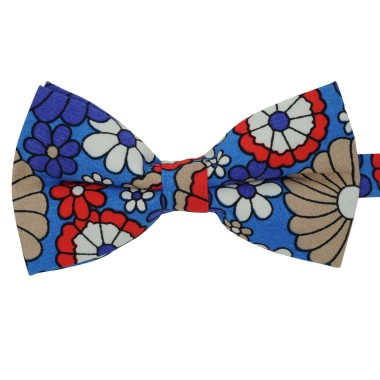 Noeud papillon 'Liberty' Bleu à grandes fleurs