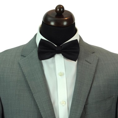 Noeud papillon Homme Noir à fins pois foncés 2