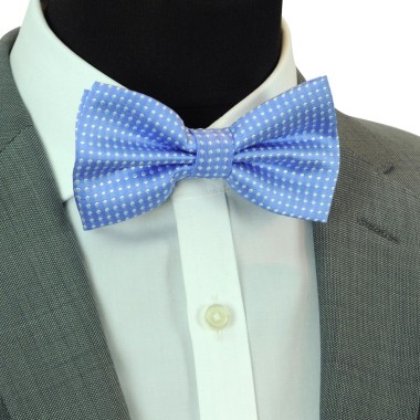 Noeud papillon Homme Bleu à fins pois 2