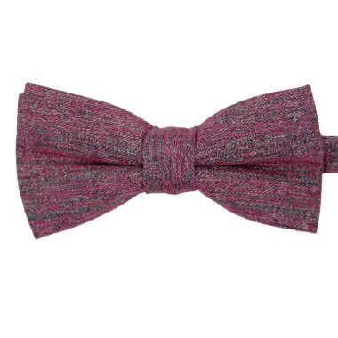 Noeud papillon homme Gris et Fuchsia chiné