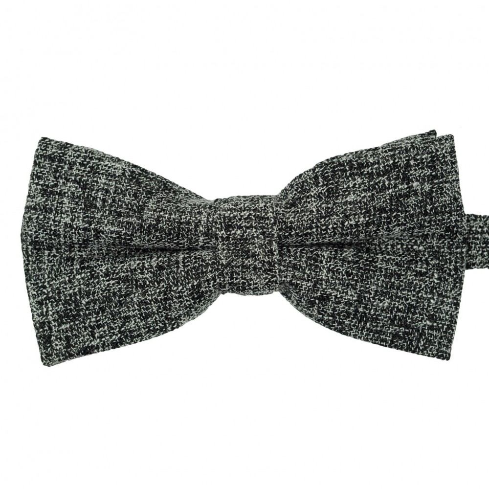 Noeud papillon homme Noir tweed chiné