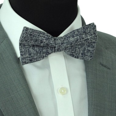 Noeud papillon homme Bleu marine tweed chiné 2