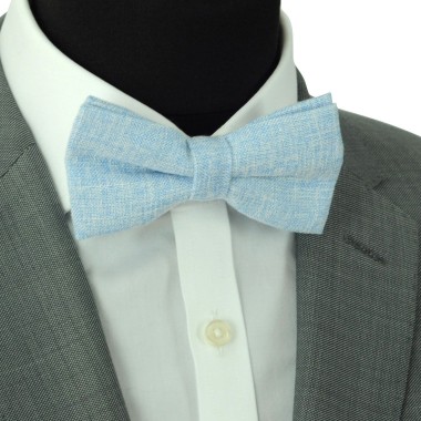 Noeud papillon homme Bleu ciel tweed chiné 2