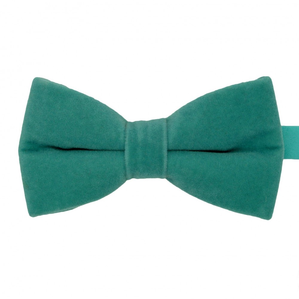 Noeud papillon homme en velours uni Vert d'eau