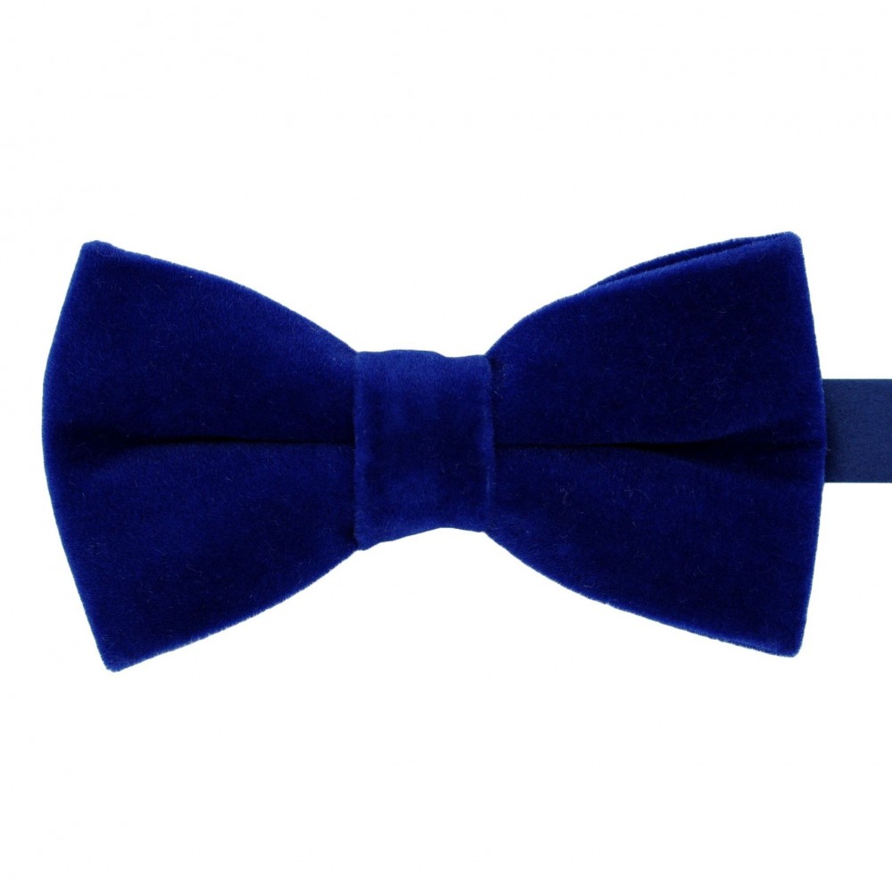 Noeud papillon homme en velours uni Bleu