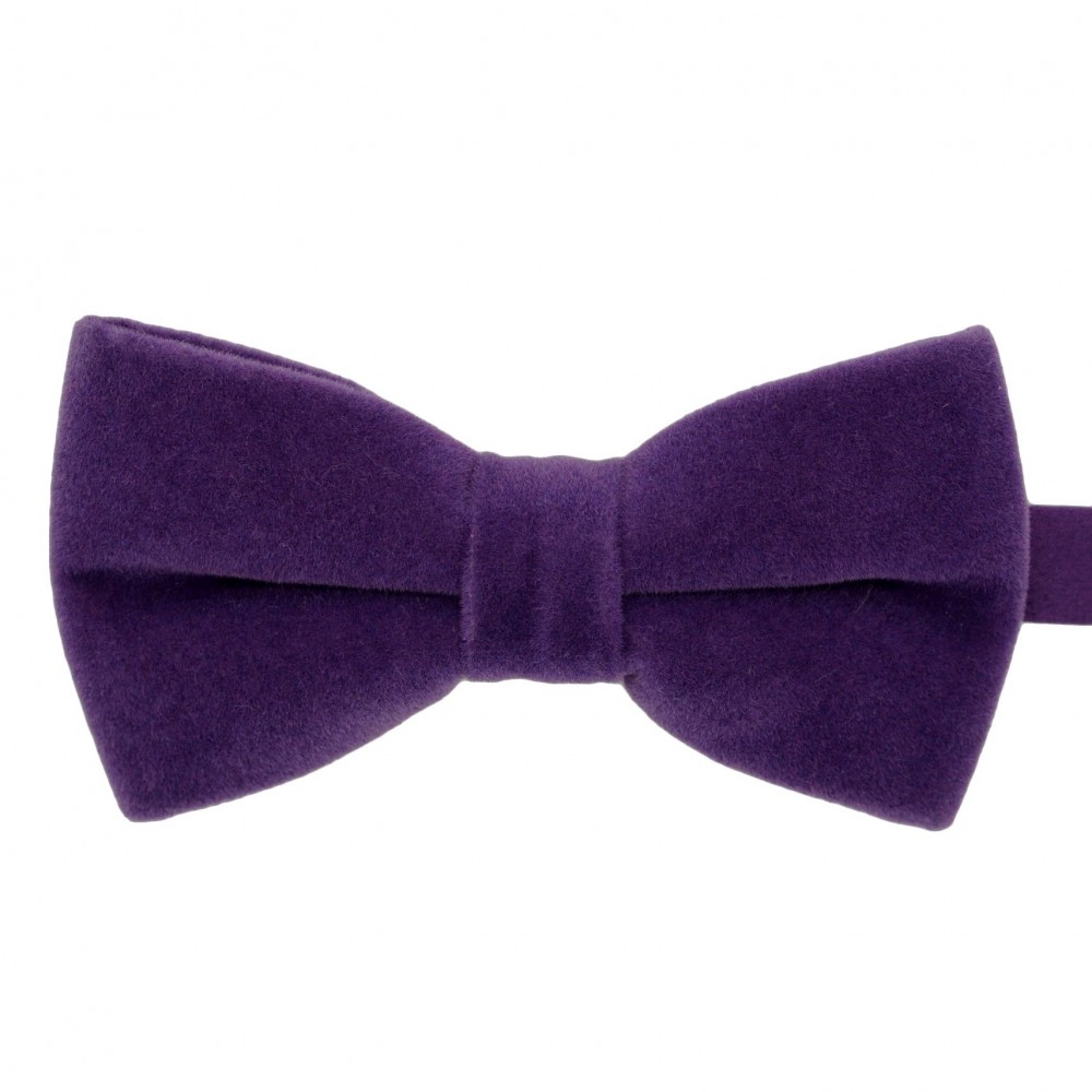 Noeud papillon homme en velours uni Violet